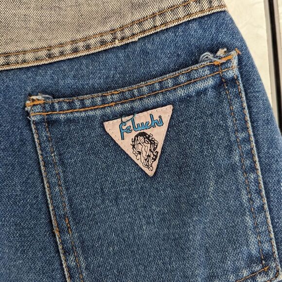 Vintage Two Tone Denim Skirt by Feluchi- 26" Waist - Picture 4 of 7